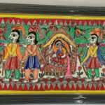 Doli Kahar-9 murti - Madhubani Painting -Wall Hanging-14.5''x 47''
