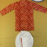 Red  Lehariya Dhoti Kurta