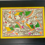 Parrots on Tree- Madhubani Painting -Wall Hanging-11.5''x15.5''