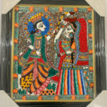 Radha Krishna- Madhubani Painting -Wall Hanging-14''x16''