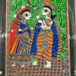 Radha Krishna Matki Phod- Madhubani Painting -Wall Hanging-17''x28''