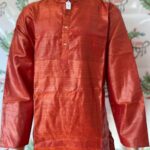 Red Tussar Silk Kurta