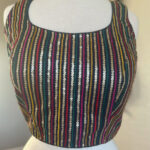 Multi Color sequence work Sleeveless Stitched Blouse