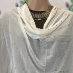White dupatta with golden color lace work border