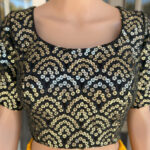 Black color with golden sequence work Stitched Blouse