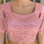 Pink color Stitched Blouse with matching sequence work