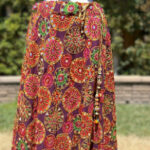 Deep purple color skirt with matching  sleeveless Blouse/Choli