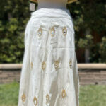 Cream color skirt with matching butterfly designed Blouse/Choli