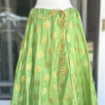 Light green color skirt with matching  Noodle strap Blouse/Choli
