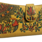 Madhubani Hand Painted Yellow Color Silk Clutch/Purse
