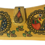 Madhubani Hand Painted Yellow Color Silk Clutch/Purse