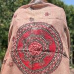 Brown Color Madhubani Hand Painted Lenin Dupatta
