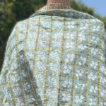 Grey Color Jaipur printed Bandhani art Silk Dupatta with Zari