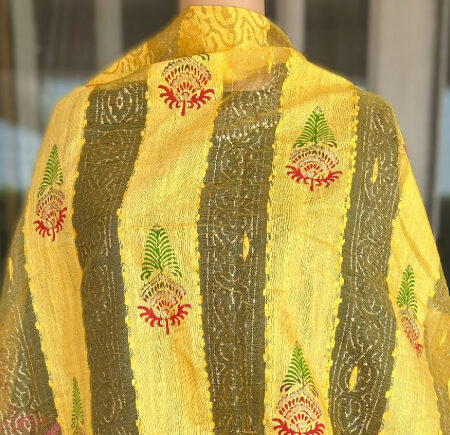 Lightweight Dupatta with golden motifs