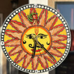 Madhubani Hand Painted Wall Clock - Surya